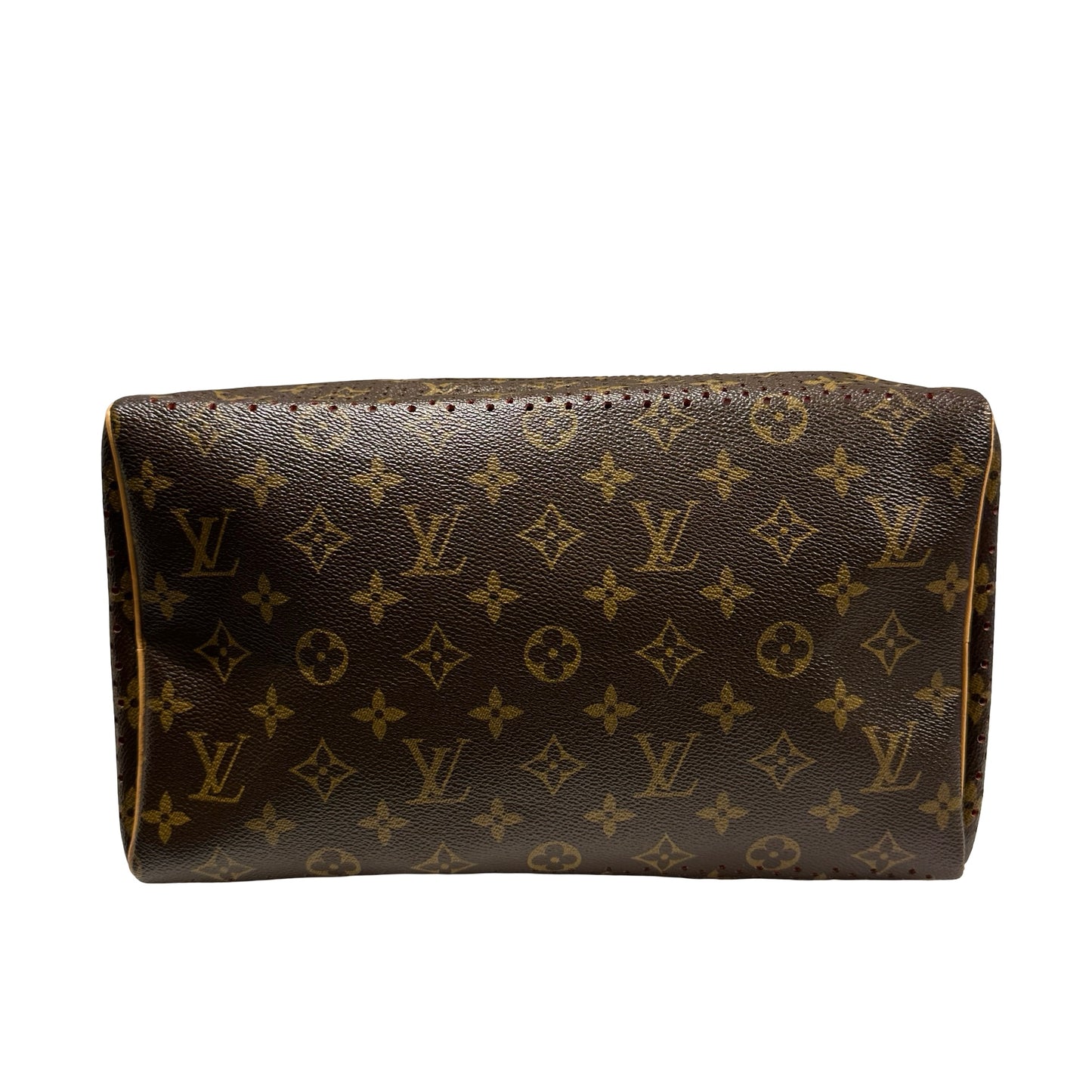 Used LOUIS VUITTON Monogram Perforated Speedy 30 Handbag Brown Fuchsia