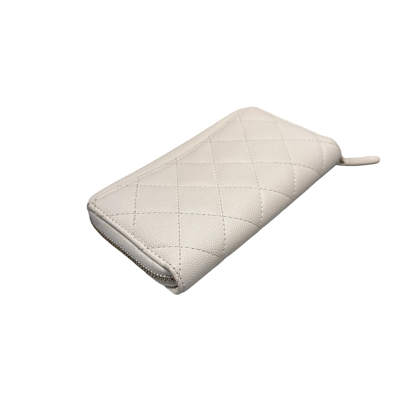 Used Chanel Wallet White GHW