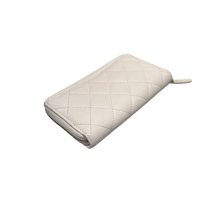 Used Chanel Wallet White GHW