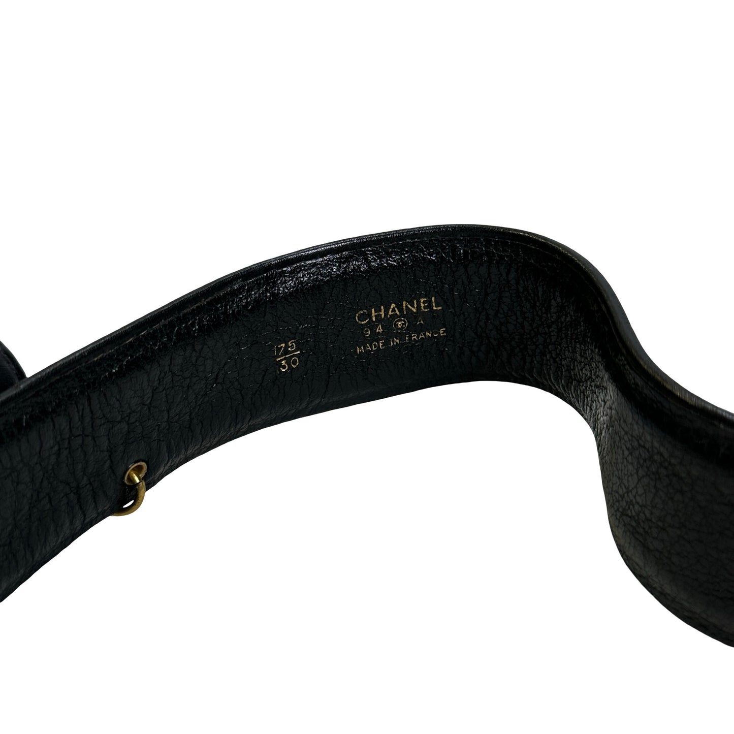 Used CHANEL Quilted Leather Quilted Belt Bag Belt bag Black Gold
