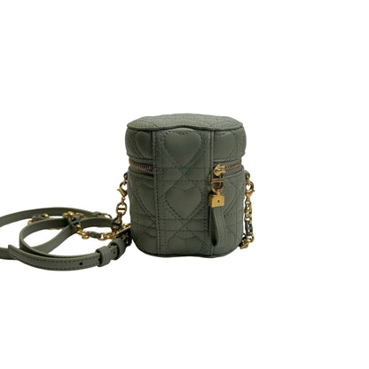 Used DIOR Cannage Dior Travel Vanity Case Vanity case Green GHW