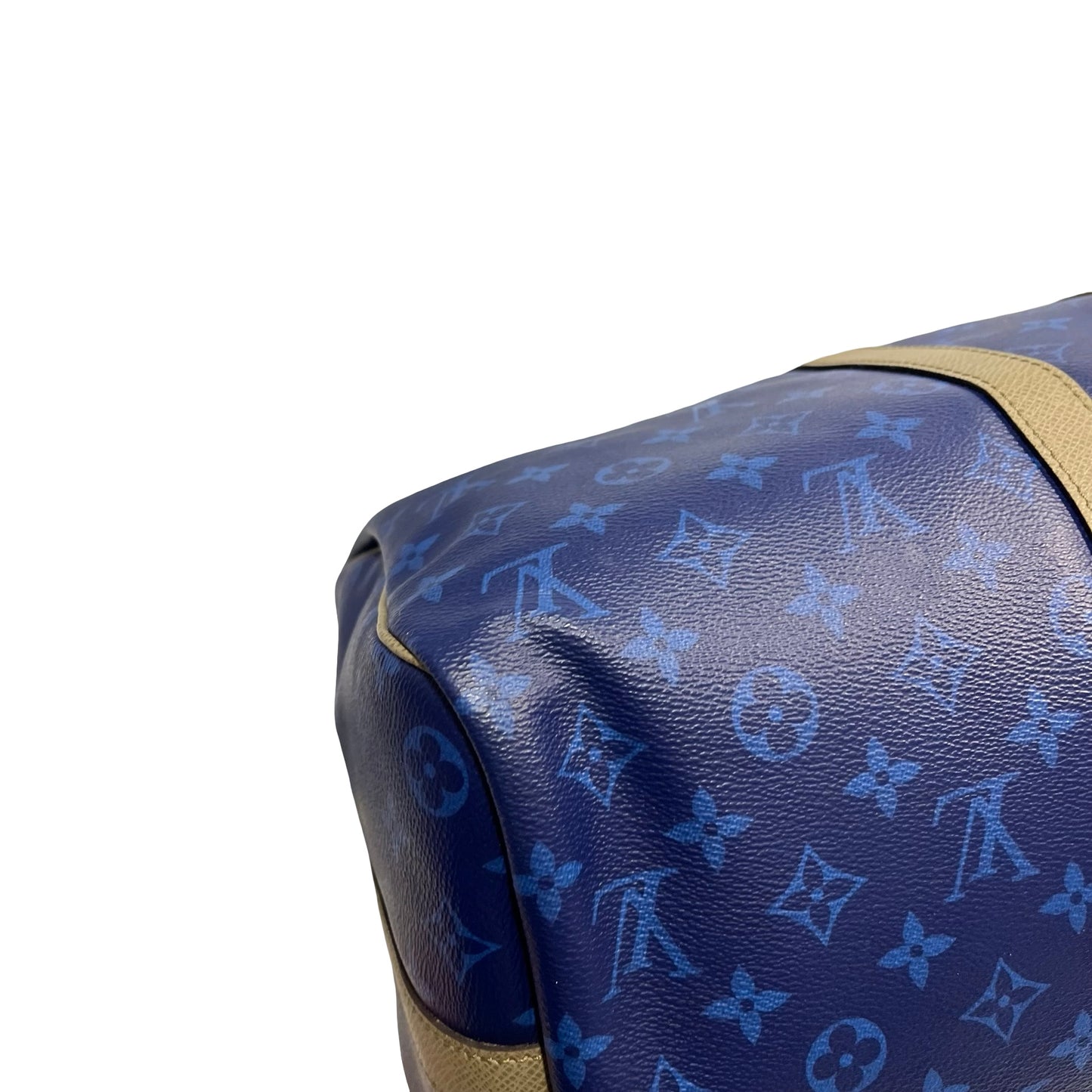 Used LOUIS VUITTON Monogram Keepall Bandoulière Travel Bag Blue Khaki Red Turquoise
