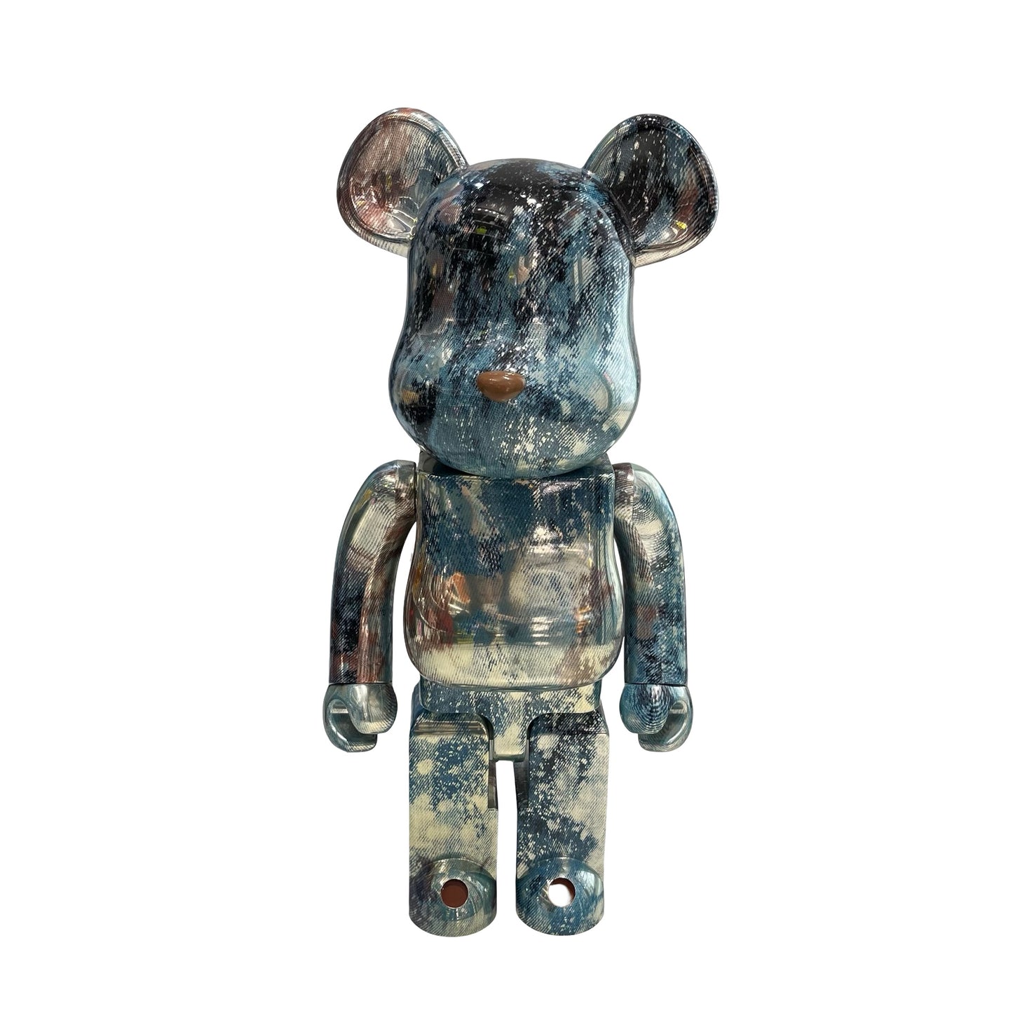 Used BEAR BRICKS Abstract Metallic BE@RBRICK Accessories Blue Silver Grey