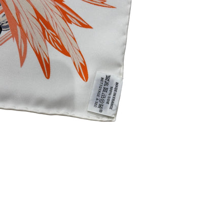 Used HERMES Silk 90x90 Scarf Scarf Cream Orange Green Black