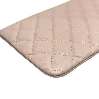 New CHANEL Calfskin Leather Card Case GHW Light Pink