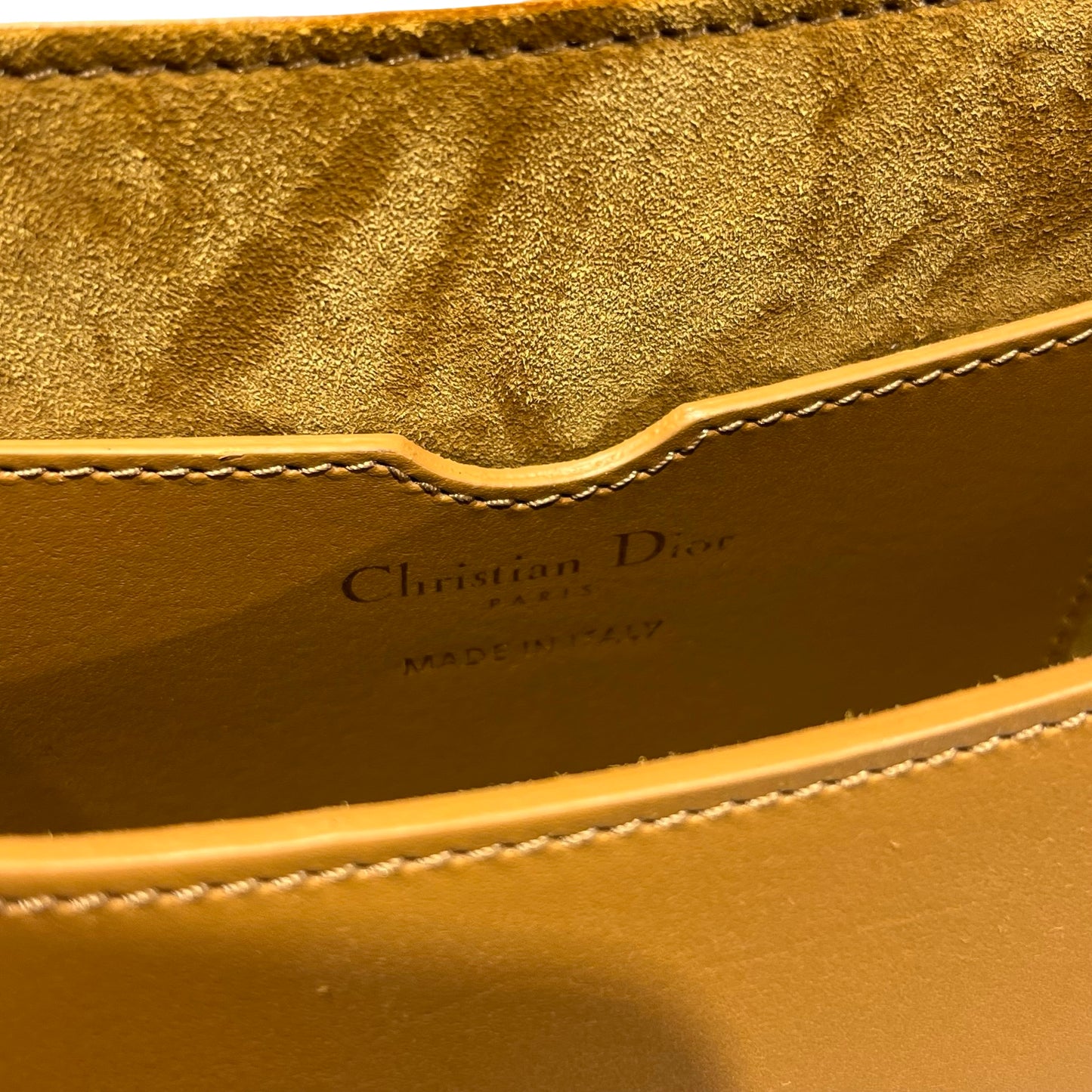 Used CHRISTIAN DIOR Calfskin Leather Bobby Cross Body Bag Brown GHW