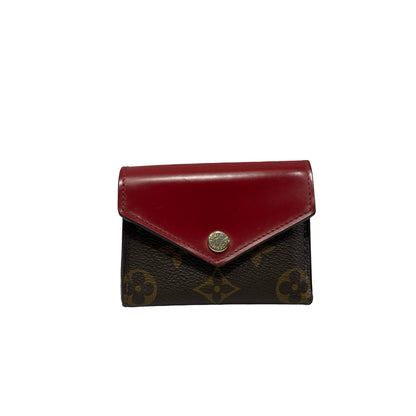 Used Louis Vuitton Monogram Wallet Wallet Brown Red GHW