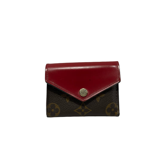 Used Louis Vuitton Monogram Wallet Wallet Brown Red GHW