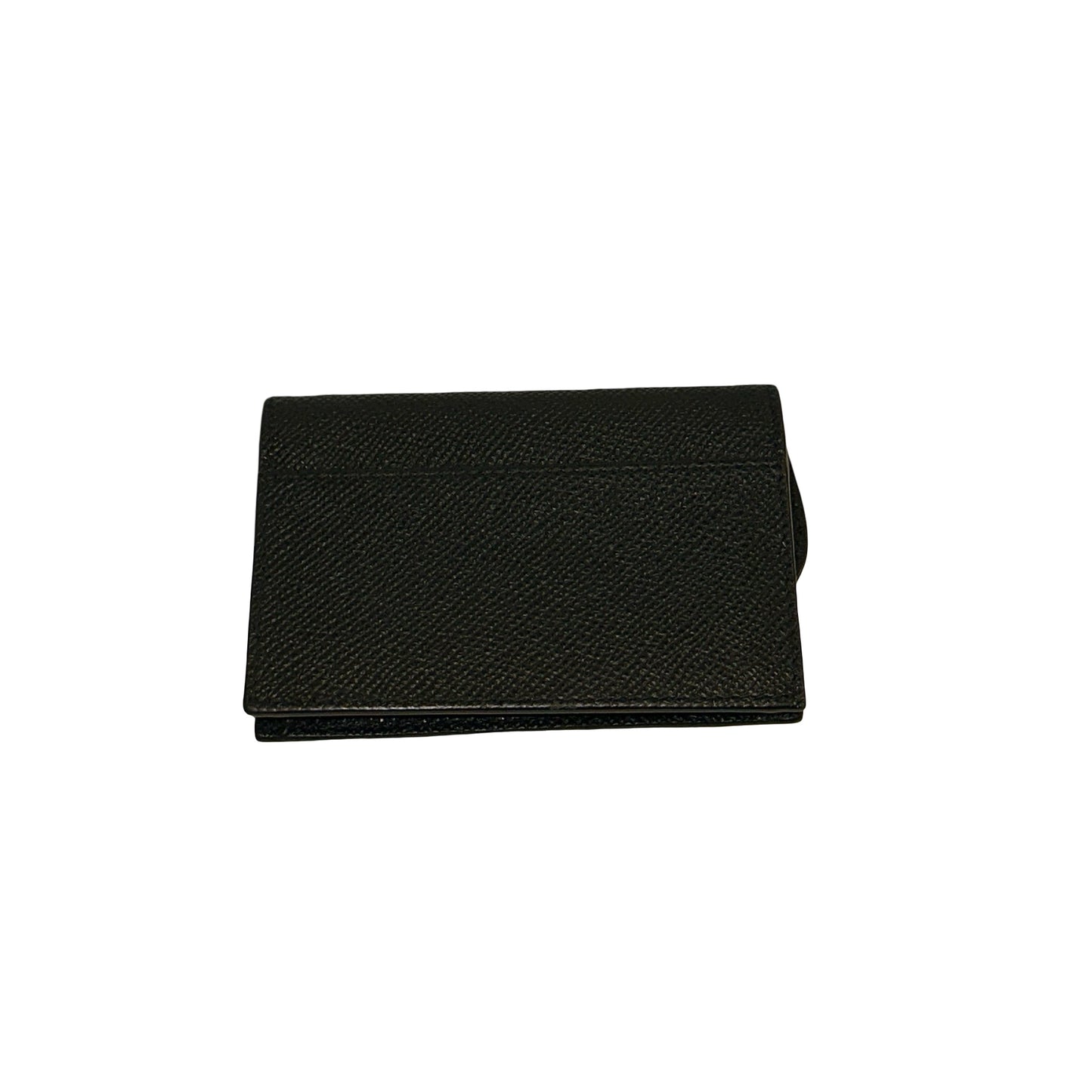 Used DIOR Goatskin Saddle Flap Card Holder Black GHW