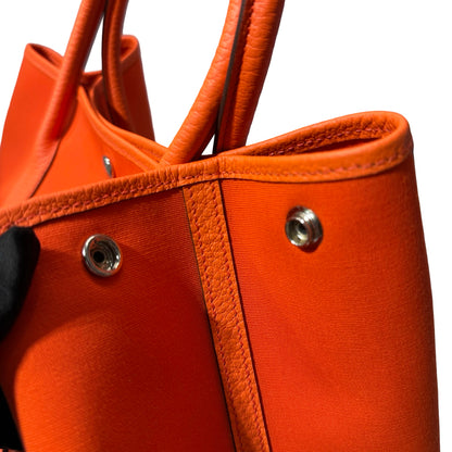 Used HERMÈS Canvas Garden Party 36 Tote Bag Orange (93) PHW