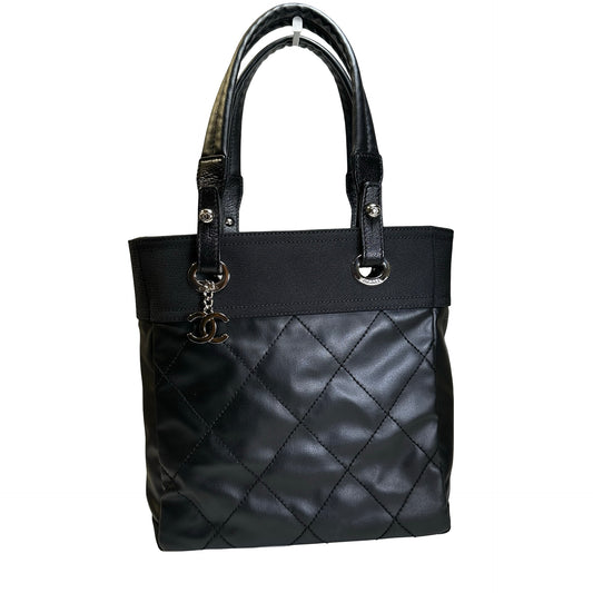 Used CHANEL Quilted Coated Canvas Vintage Tote Bag Tote Bag Black
