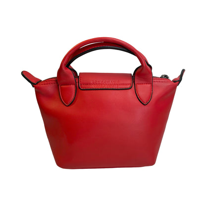 Used LONGCHAMP Leather Le Pliage Handbag Red