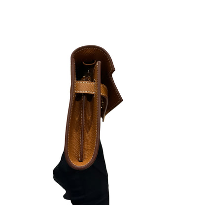 Used HERMÈS Epsom Leather KELLY. TO GO Cross Body Bag Gold (37) GHW