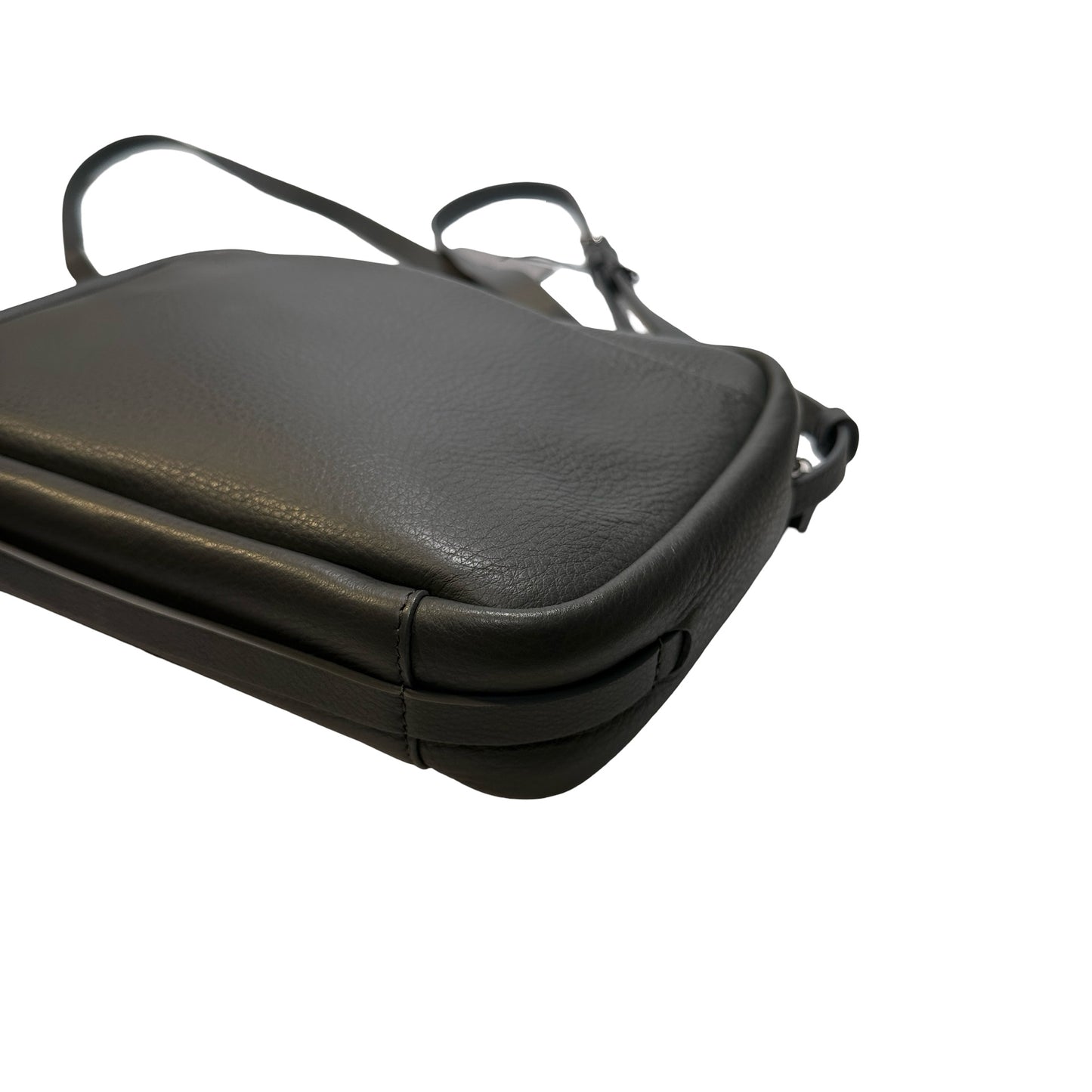 Used BALENCIAGA Calfskin Leather Crossbody Cross Body Bag Black PHW