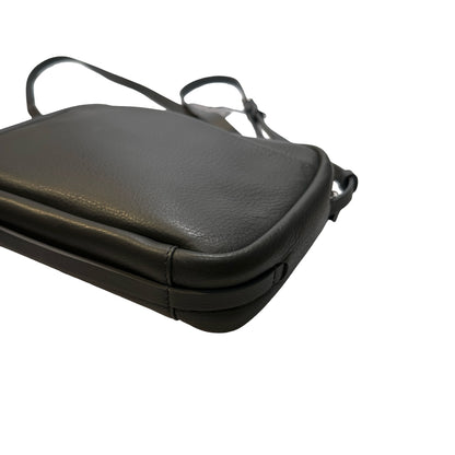 Used BALENCIAGA Calfskin Leather Crossbody Cross Body Bag Black PHW