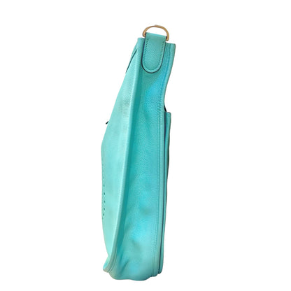 Used HERMÈS Evelyne Shoulder Bag 3P Bleu Atoll PHW