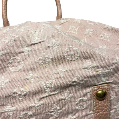 Used LOUIS VUITTON Monogram Denim Denim Pink Tote Bag Pink GHW