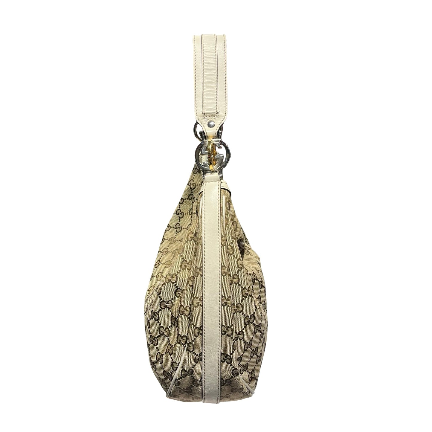 Used GUCCI Monogram Hobo Bag Beige Brown