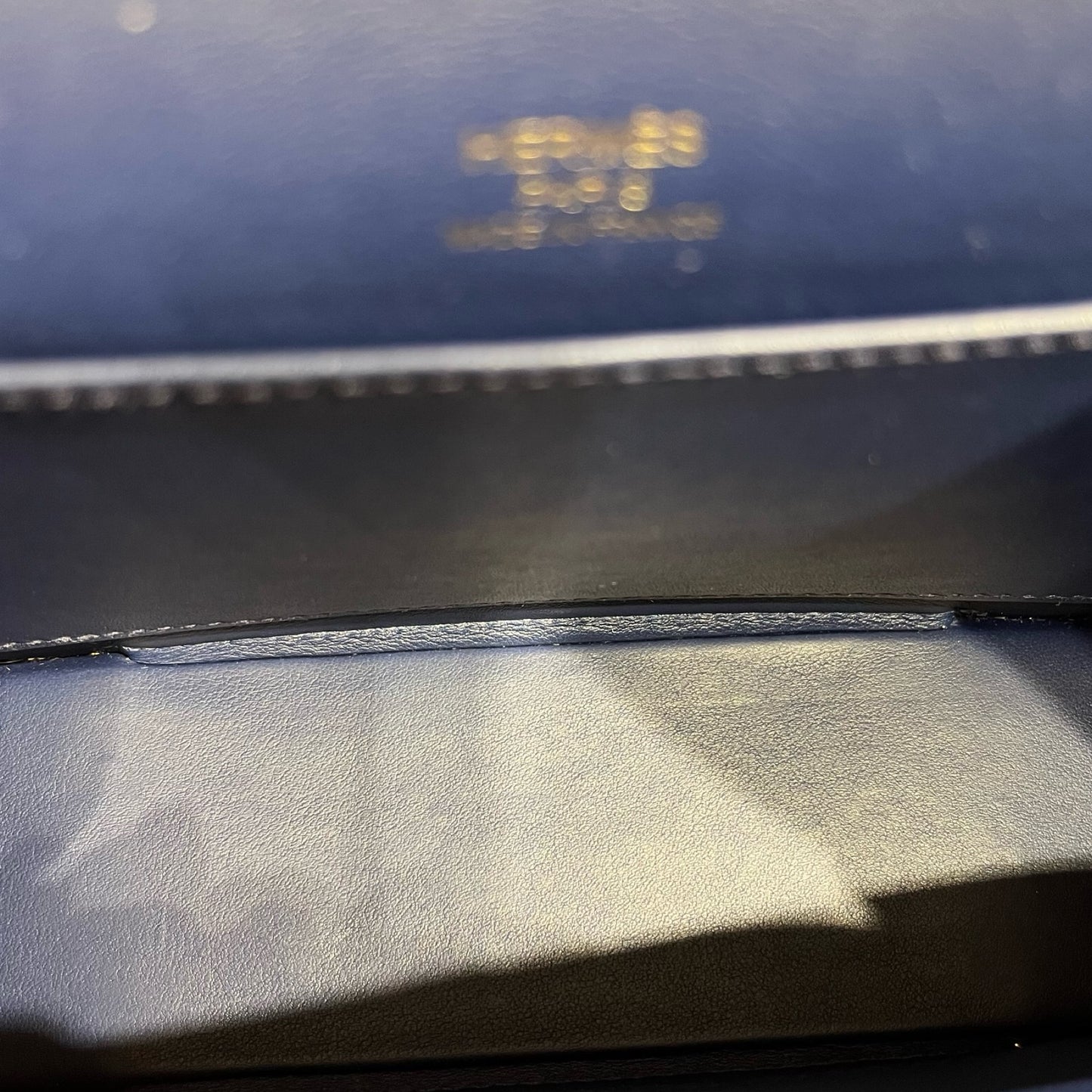 Used HERMÈS Geta Shoulder Bag Navy Blue GHW
