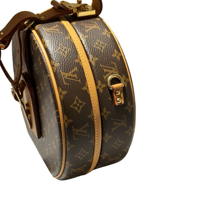 Used LOUIS VUITTON Canvas Petite Boite Handbag Brown GHW