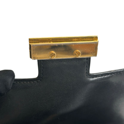 Used HERMES Box Calfskin Constance 24 Shoulder Bag Black Gold