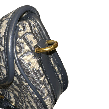 Used DIOR Oblique Jacquard Bobby Shoulder Bag Blue Navy GHW