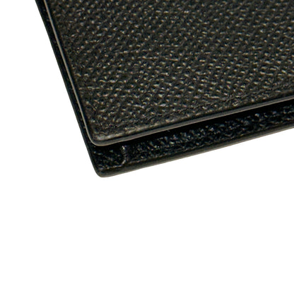 Used DIOR Goatskin Saddle Flap Card Holder Black GHW
