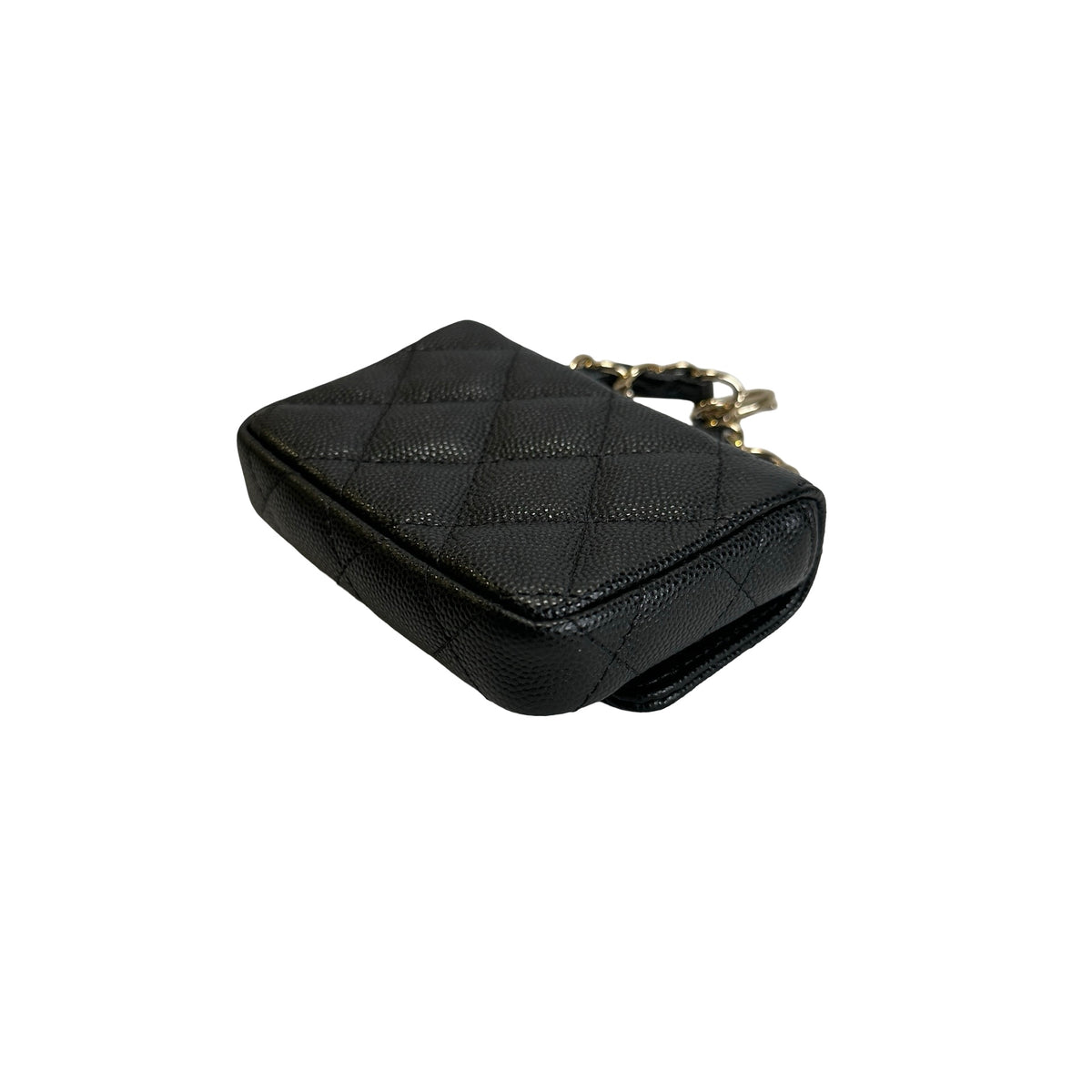 Used CHANEL Quilted Caviar Mini Flap Bag Mini Bag Black Gold Hardware