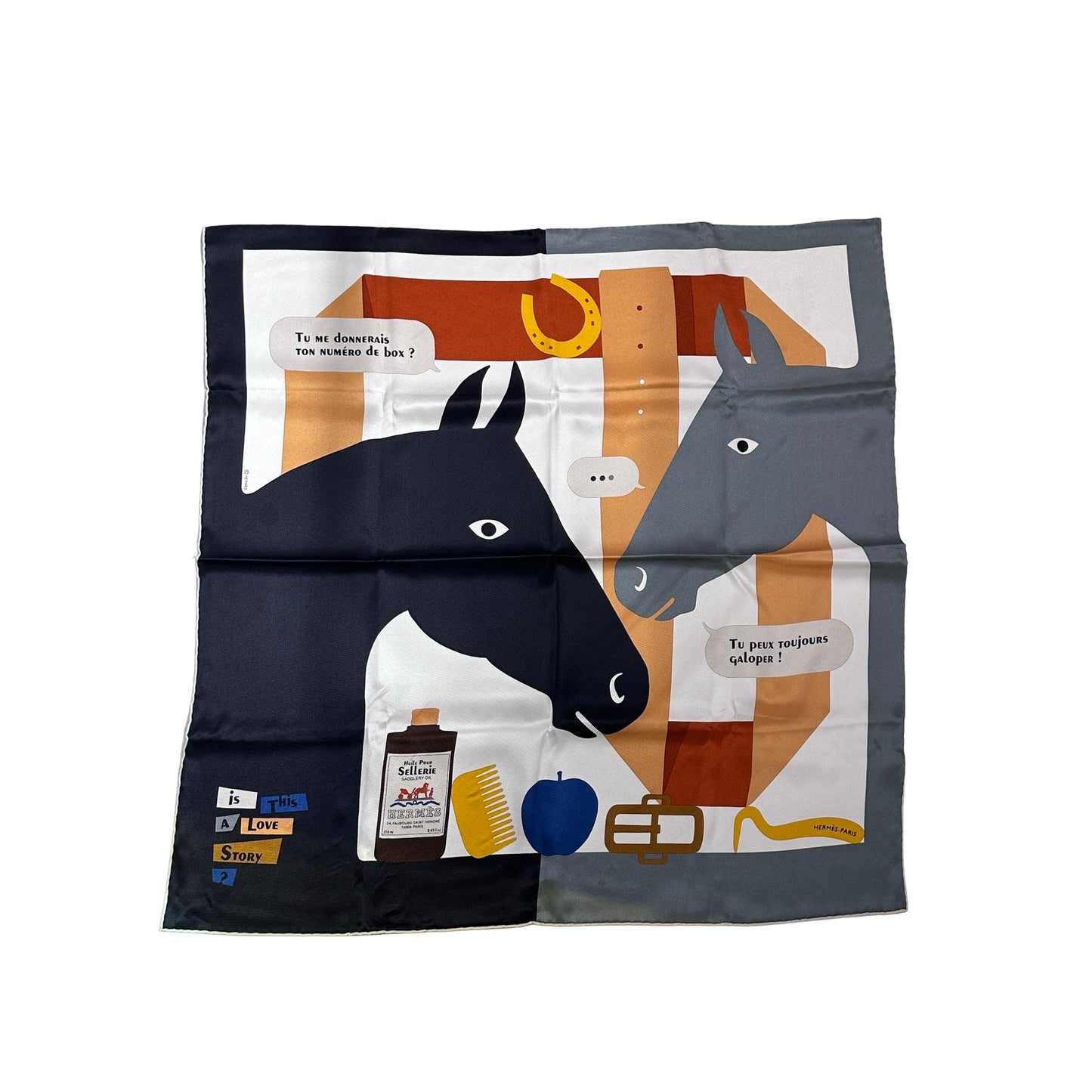 New HERMÈS Silk Scarf Gray