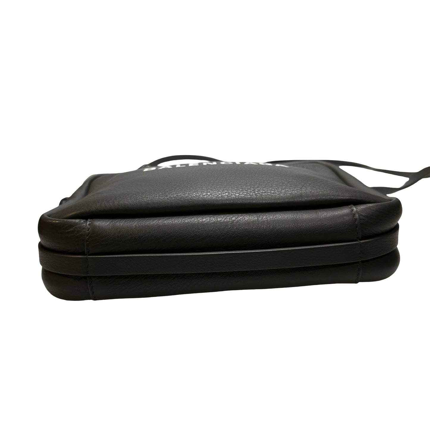 Used BALENCIAGA Calfskin Leather Crossbody Cross Body Bag Black PHW