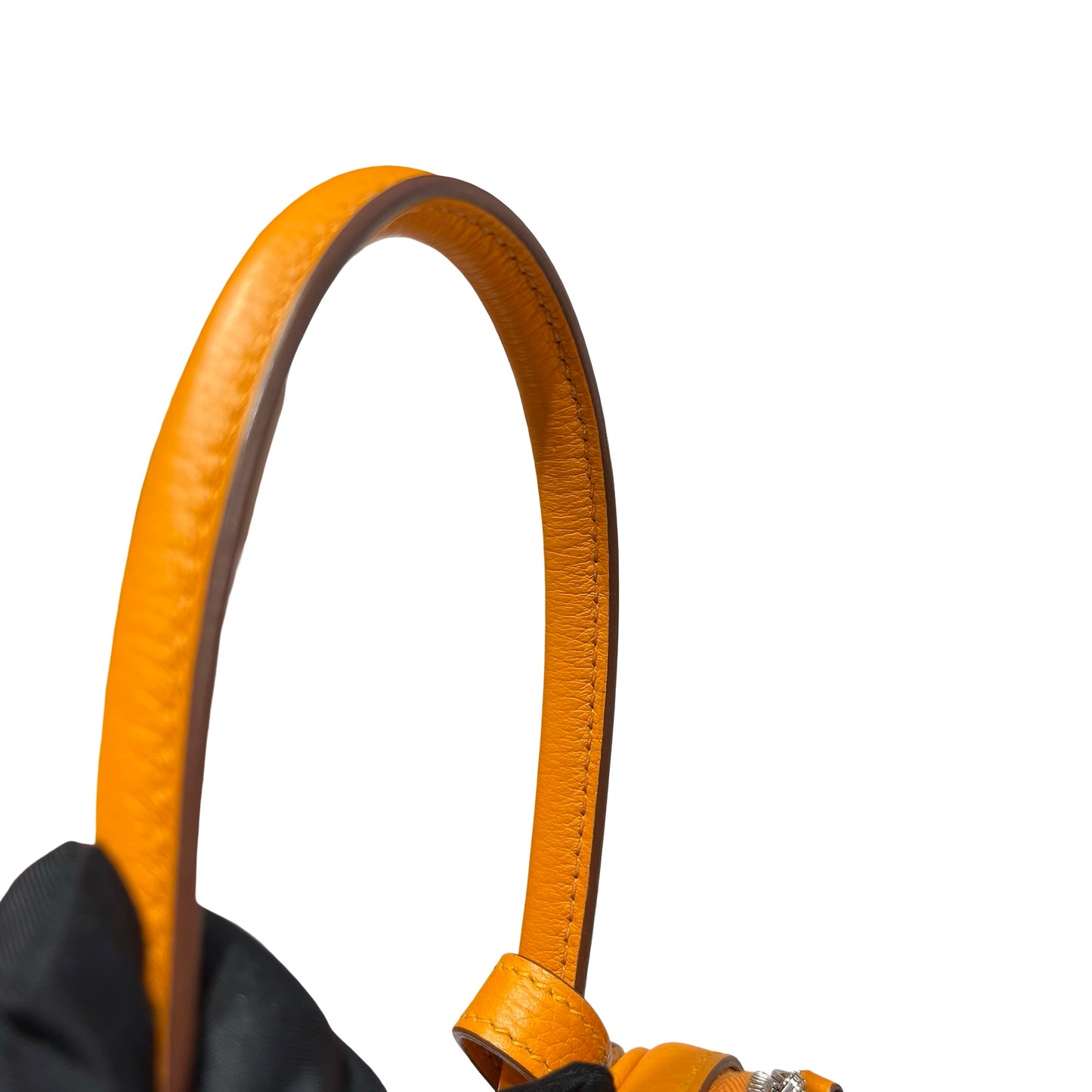 Used HERMÈS Clemence leather Lindy 26 Cross Body Bag PHW Orange (93)