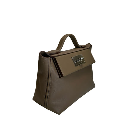 Used HERMES Togo Leather Mini 2424 Handbag ETOUPE/ETOU PHW