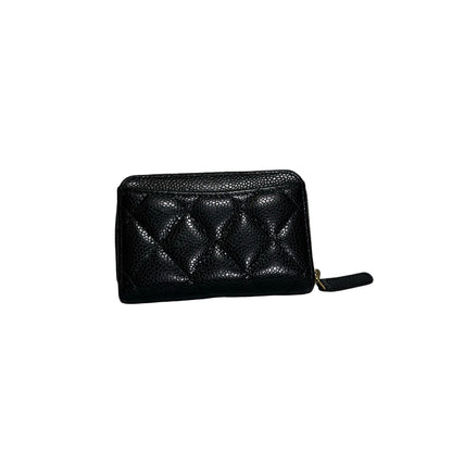 Used CHANEL Caviar Quilted Classic Zipped Coin Purse Coin Purse Black GHW