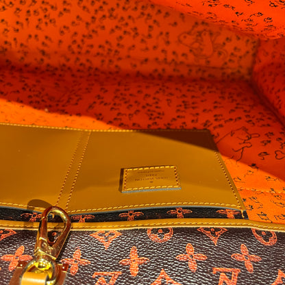 Used LOUIS VUITTON Monogram Catogram Neverfull MM Catogram Tote Bag Brown Orange Multicolor