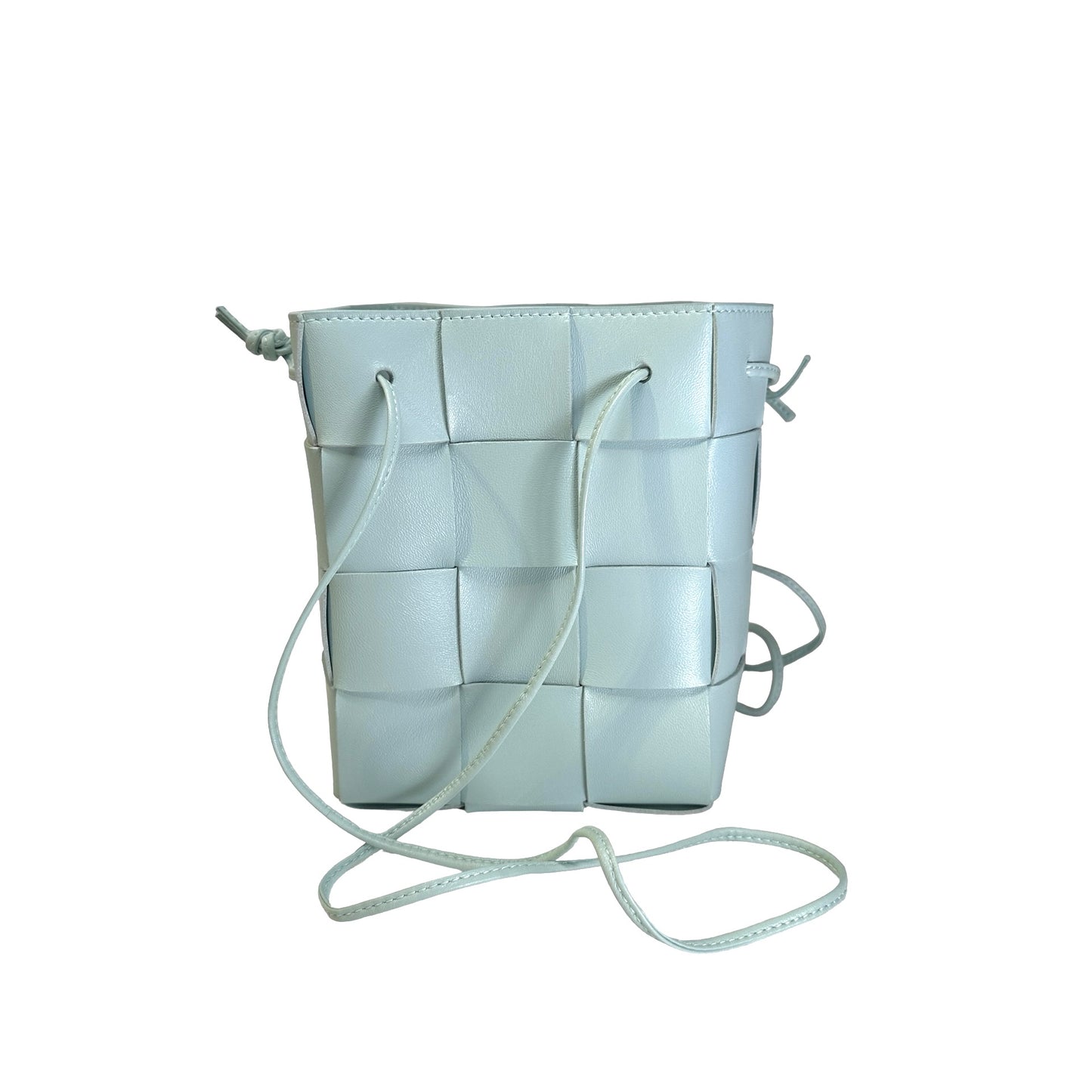 Used BOTTEGA VENETA Intrecciato Cassette Bucket Bag Bucket Bag Light Blue