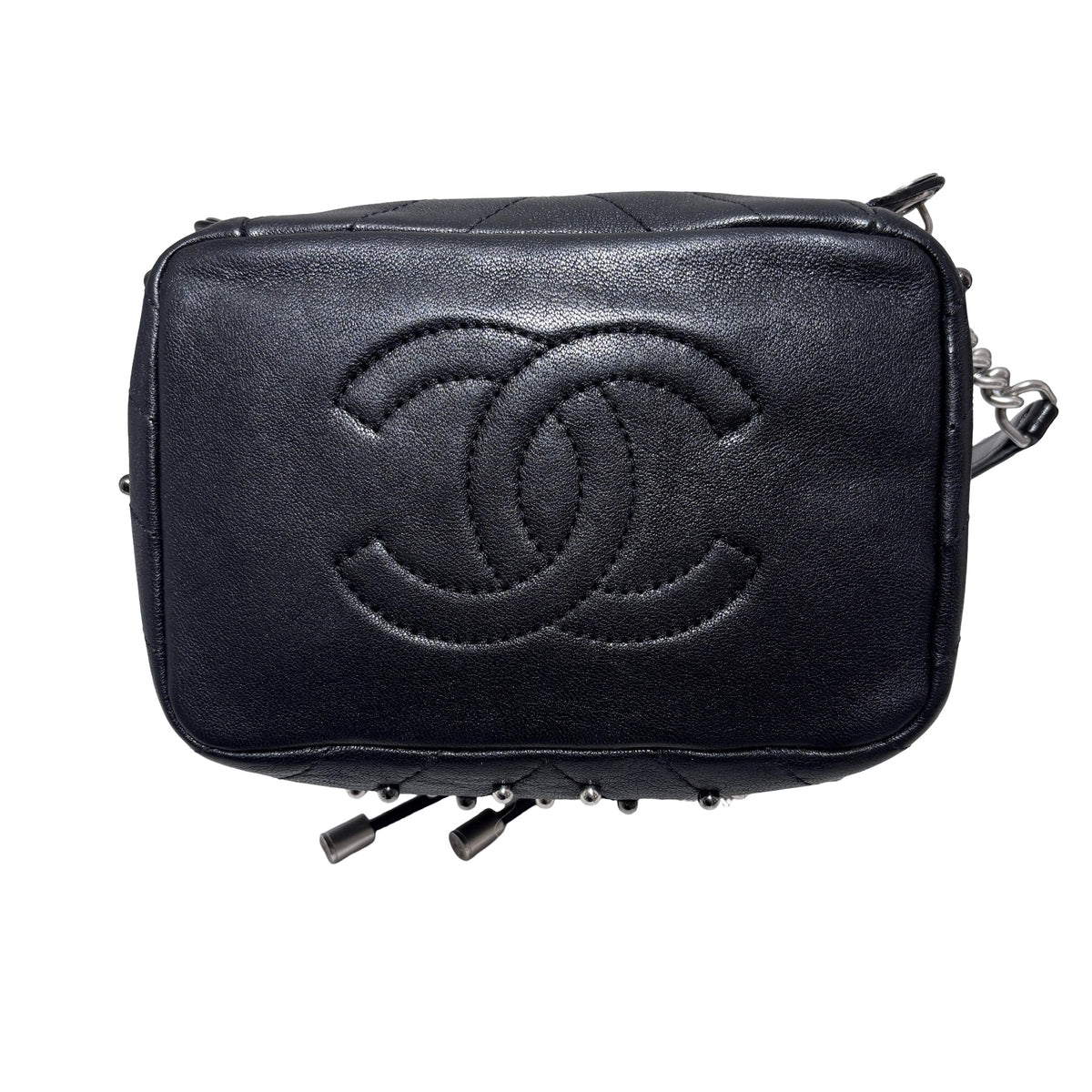 Used CHANEL Lambskin Studded Stud Wars Backpack Backpack Black Silver
