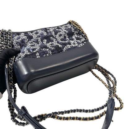 CHANEL Sequins Calfskin Leather Gabrielle small Cross Body Bag