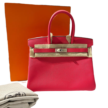 Used HERMÈS Epsom leather Birkin 30 Handbag Pink PHW