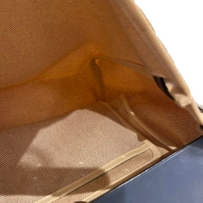 Used HERMES Canvas Leather Herbag Handbag Beige Blue