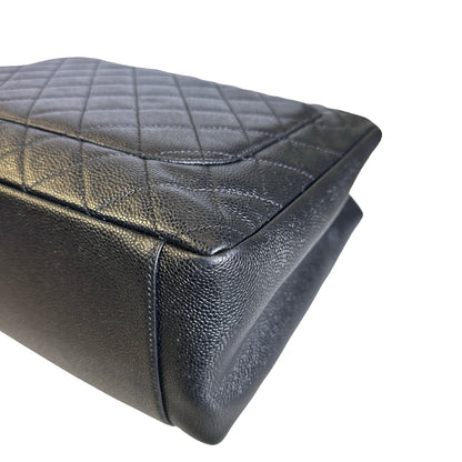 Used Chanel Caviar Leather GST Tote Bag Black GHW