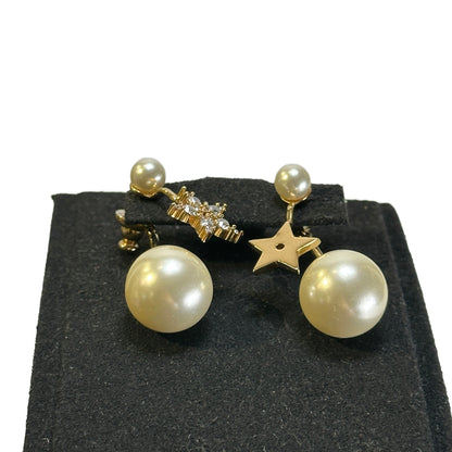 DIOR Pearl Star Tribales Earrings Gold White