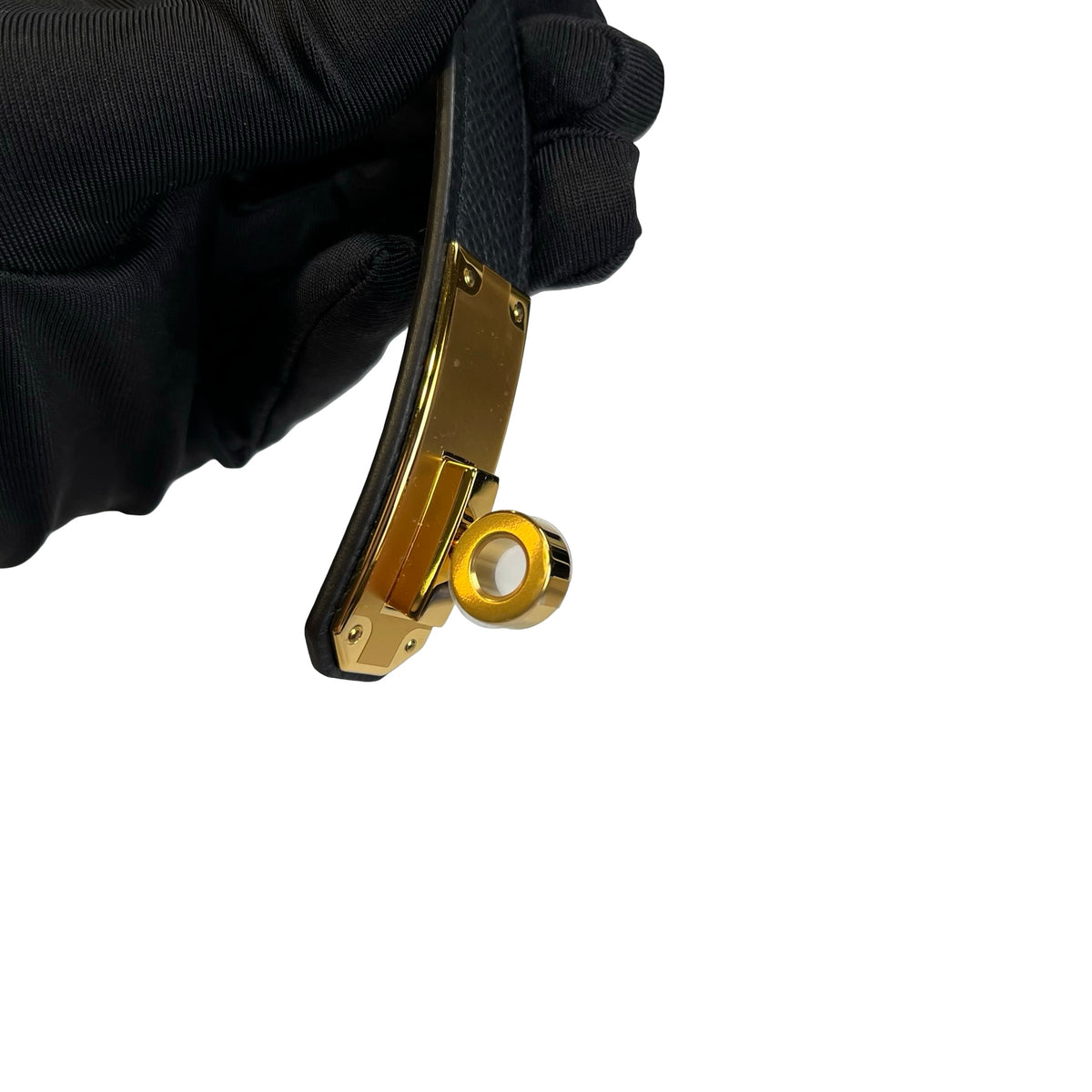 Brand New HERMES Leather Kelly Belt Black Gold