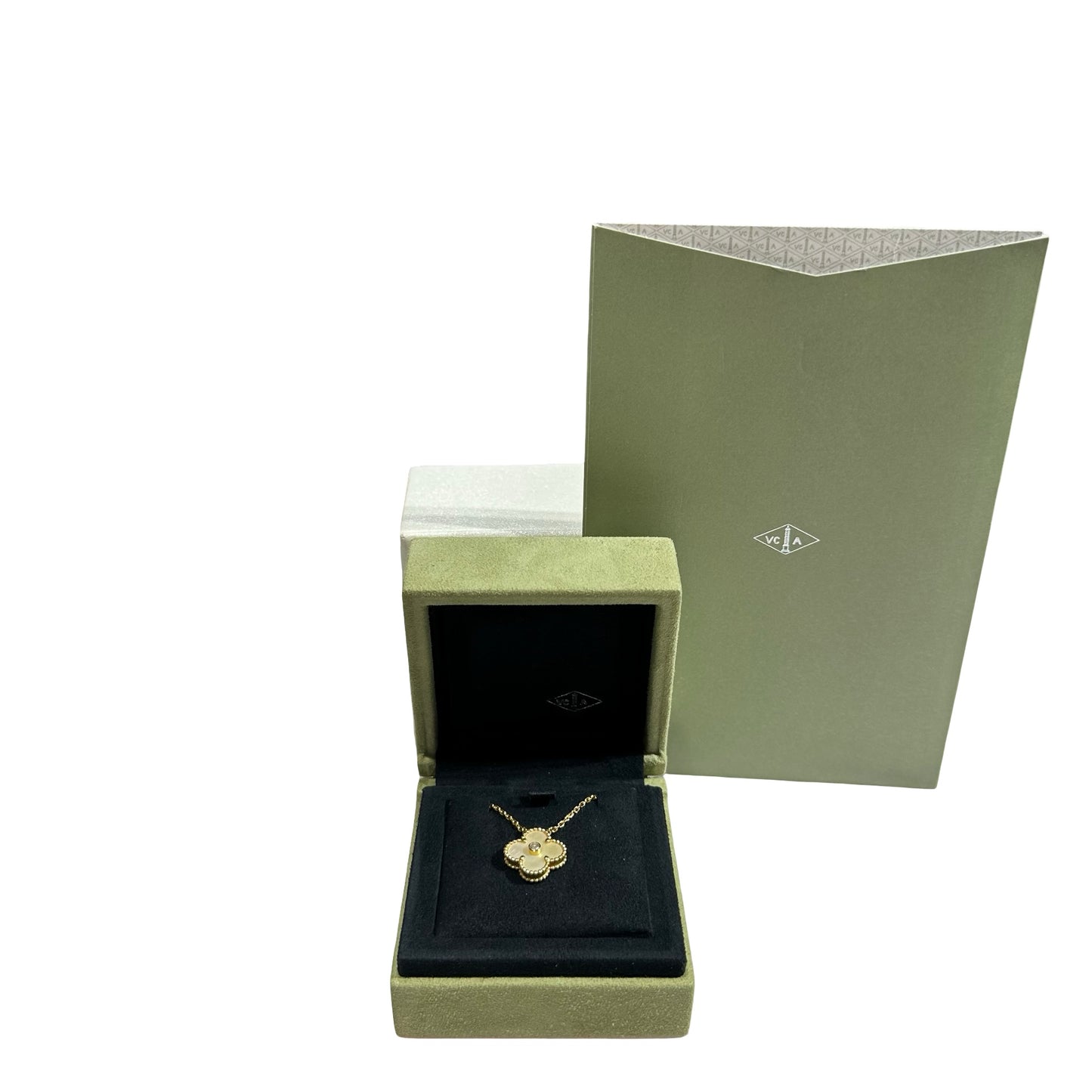 Used VAN CLEEF & ARPELS 18K Gold Diamond Vintage Alhambra Jewellery Gold White