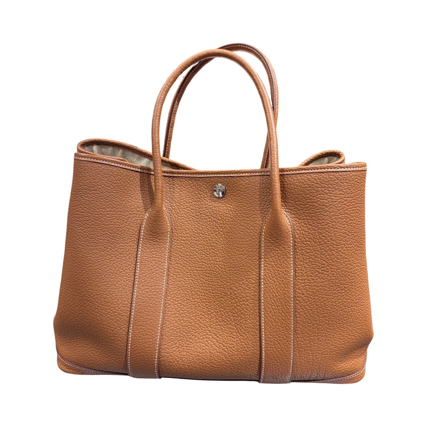 Used HERMÈS Garden Party Tote Bag Beige GHW