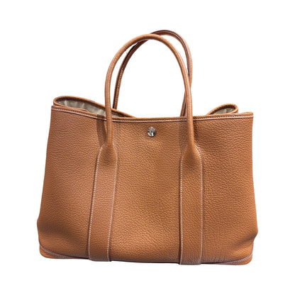 Used HERMÈS Garden Party Tote Bag Beige GHW