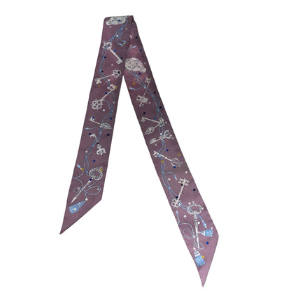 Used HERMÈS Twilly Silk Scarf Purple