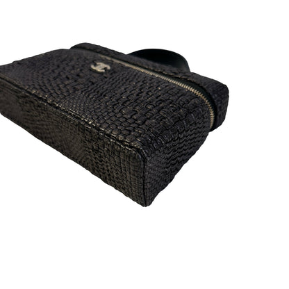 Used CHANEL Tweed Tweed Classic vanity case Vanity case Black Silver