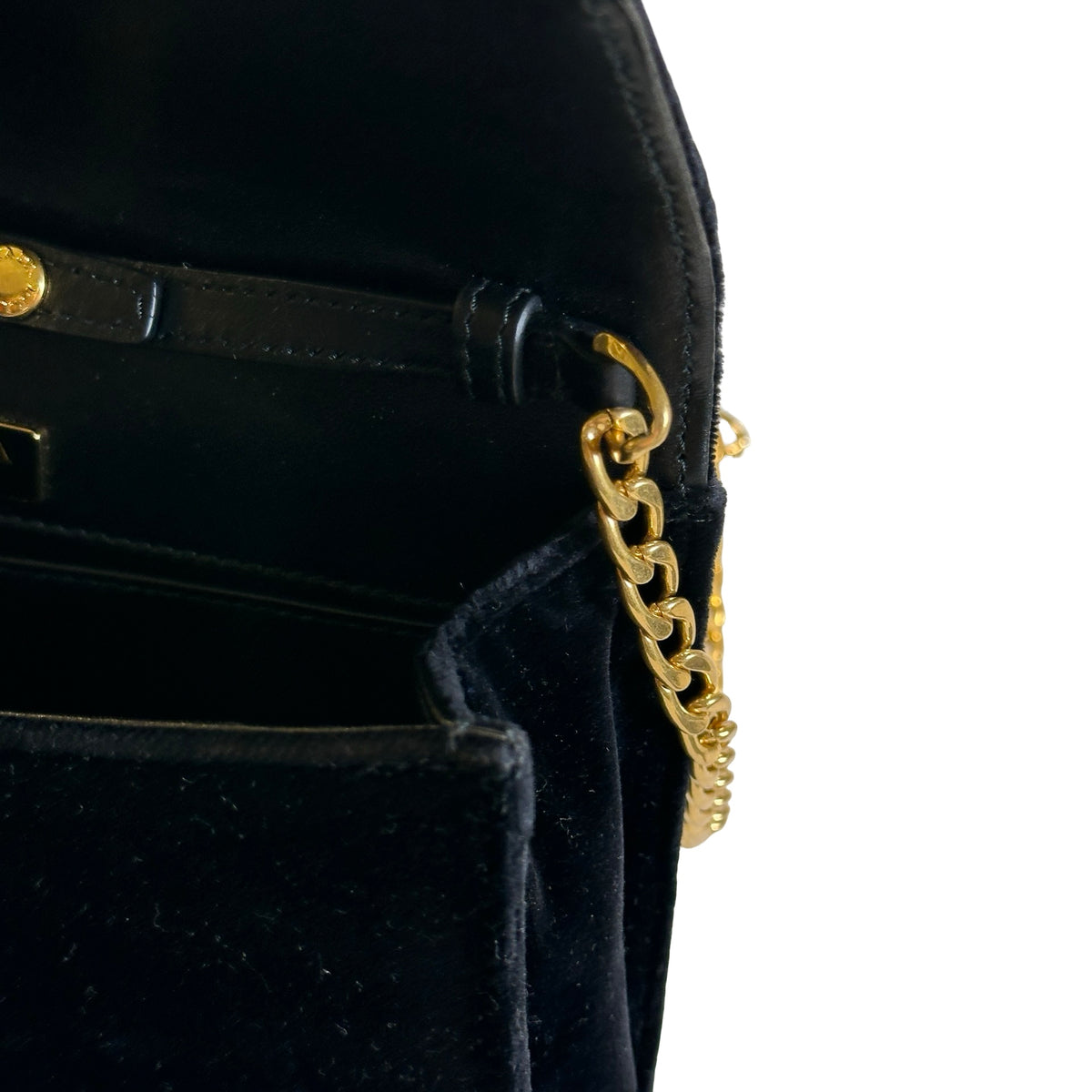 Used PRADA Velvet Velvet Buckle Bag Handbag Black Brown
