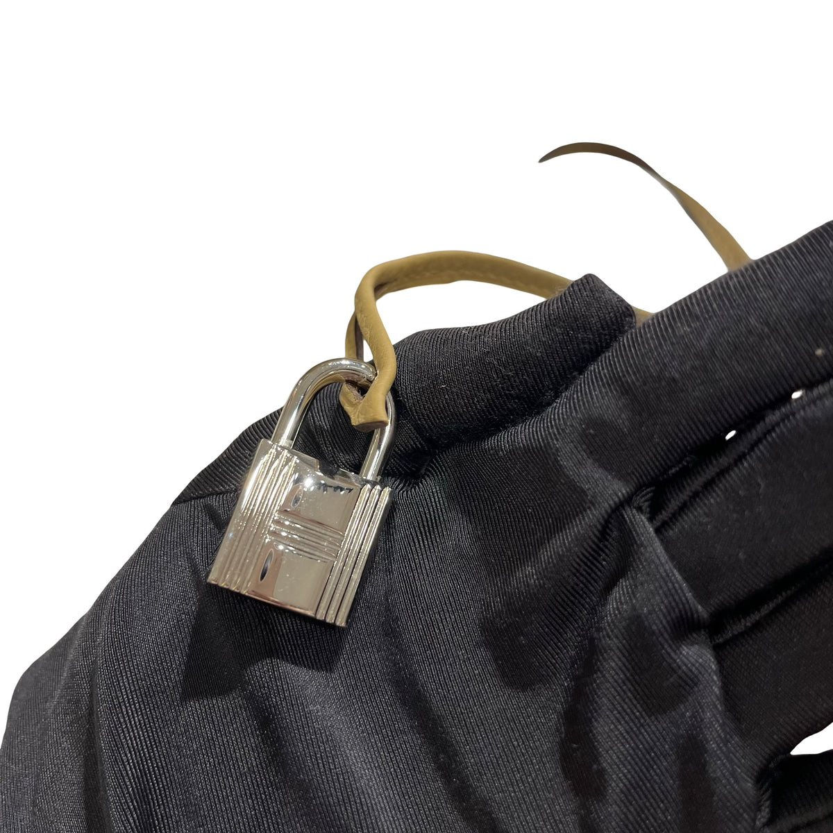 Used HERMES Leather Victoria Handbag Beige PHW