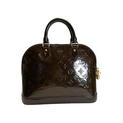 Used LOUIS VUITTON Monogram Vernis Alma Handbag Amarante
